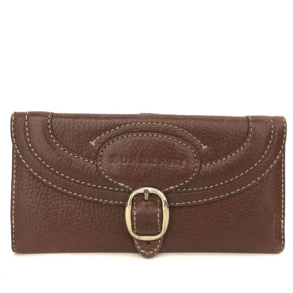 BURBERRY Logo Leather Long Bifold Wallet Brown/2BF2160 - Picture 1 of 8